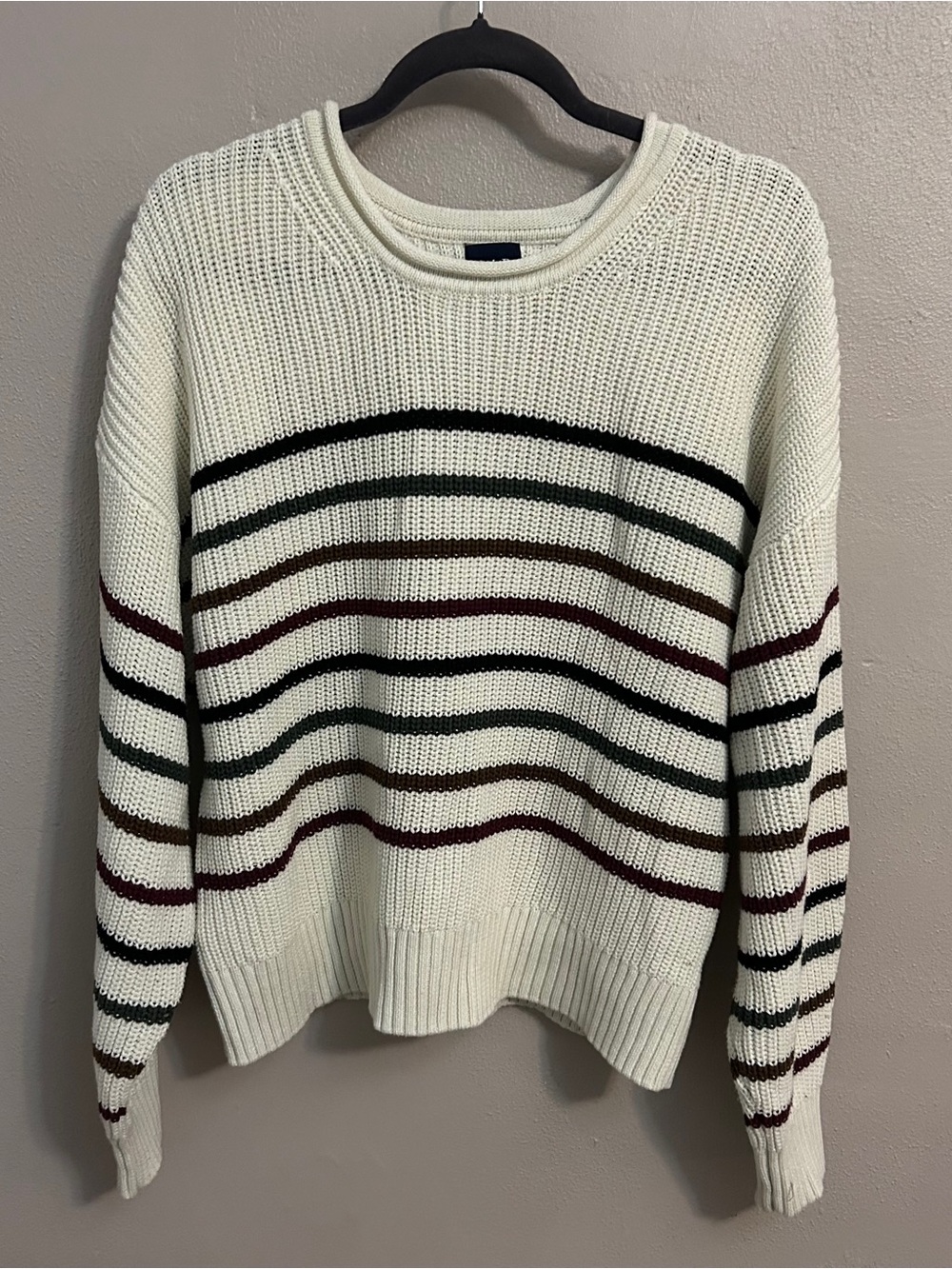 GAP striped Crewneck open knit oversized sweater